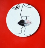 interacial kiss, Tusche und Zucker auf Oblatenpapier