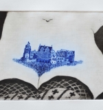 Heidelberger Lustschloss Aquatinta (blau)